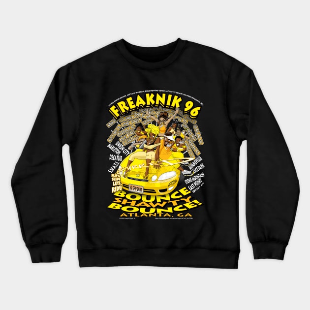 Freaknik 1996 Bounce Shawty Bounce! Yellow Colorway Crewneck Sweatshirt by Epps Art